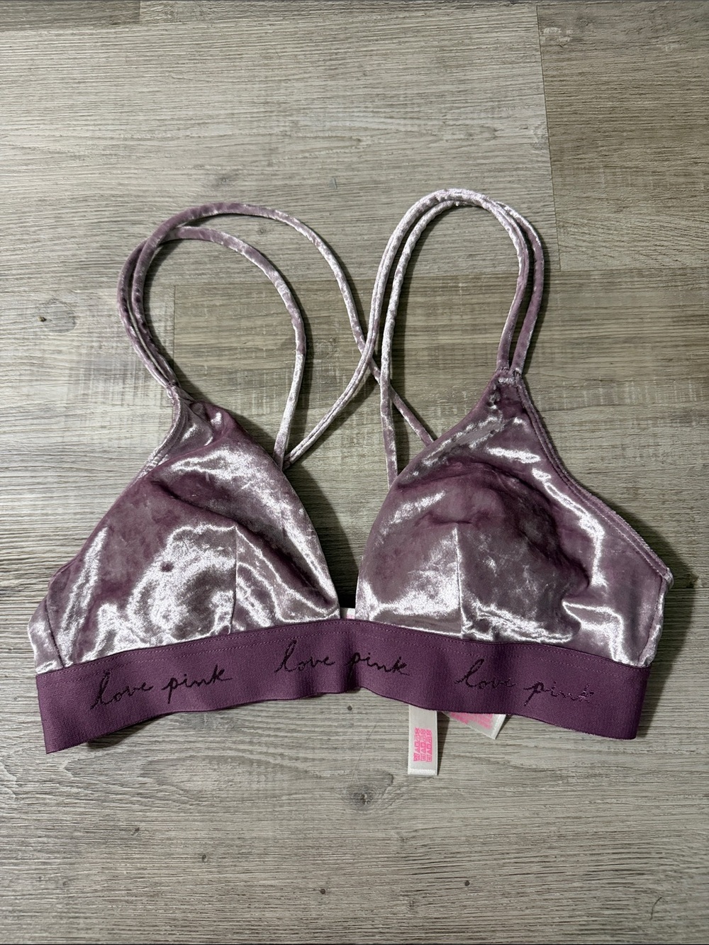 Women’s PINK velvet bra